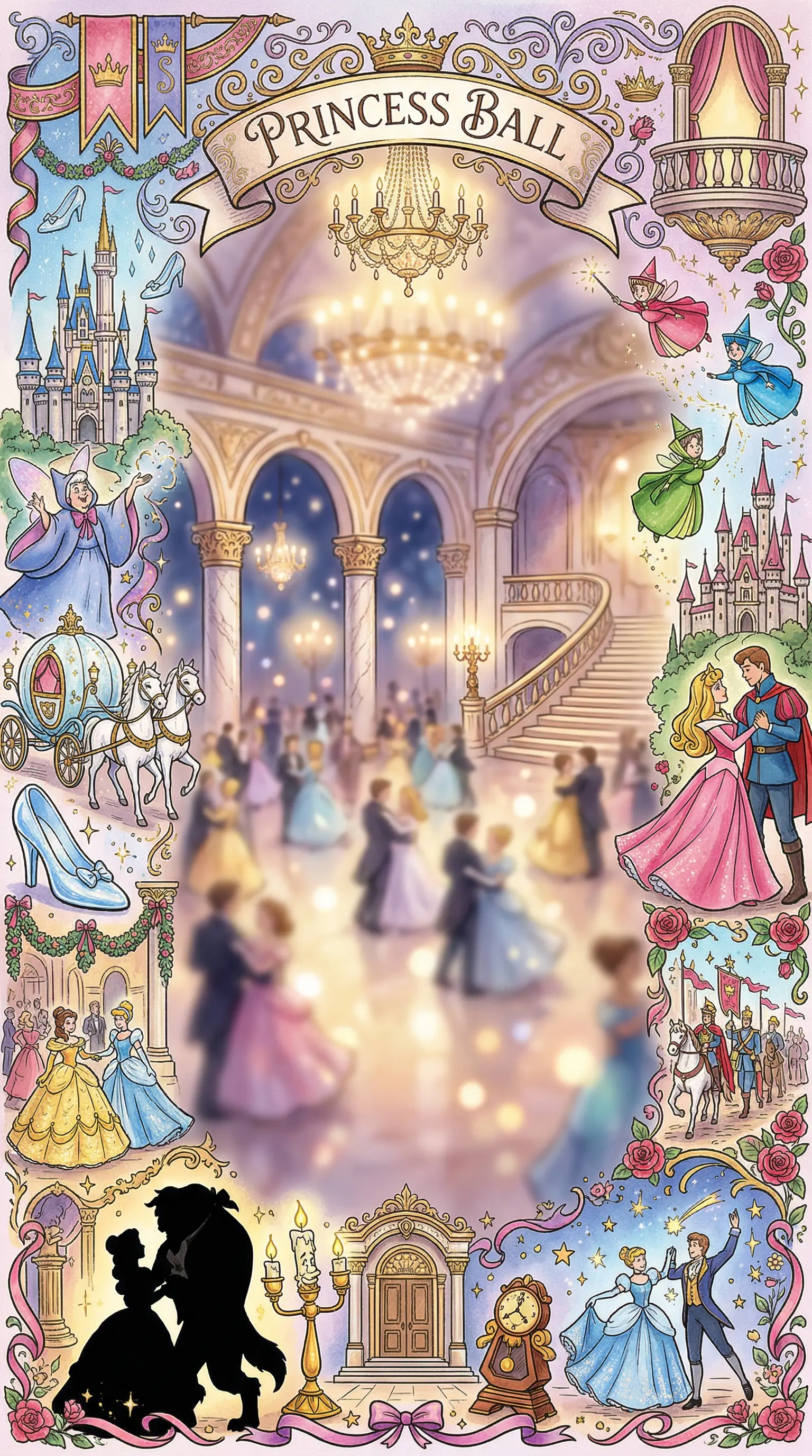 Decoração Princesas Disney · Baile Das Princesas Convite De ConfirmaçãO Rsvp Buffet · Fe Decora
