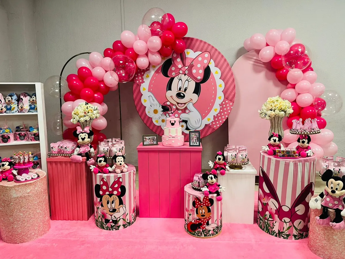 Decoração Minnie · Minnie Rosa · Buffet Family