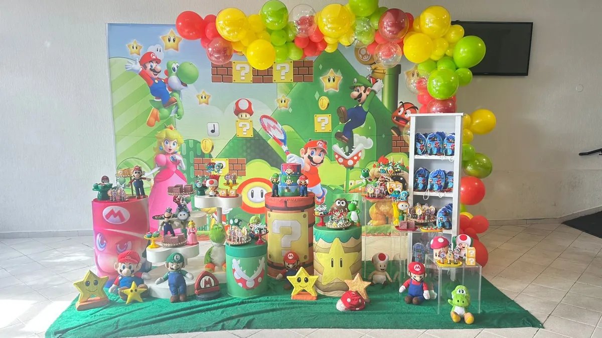 Decoração Fundo do Mar · Super Mario Bros · Buffet Family