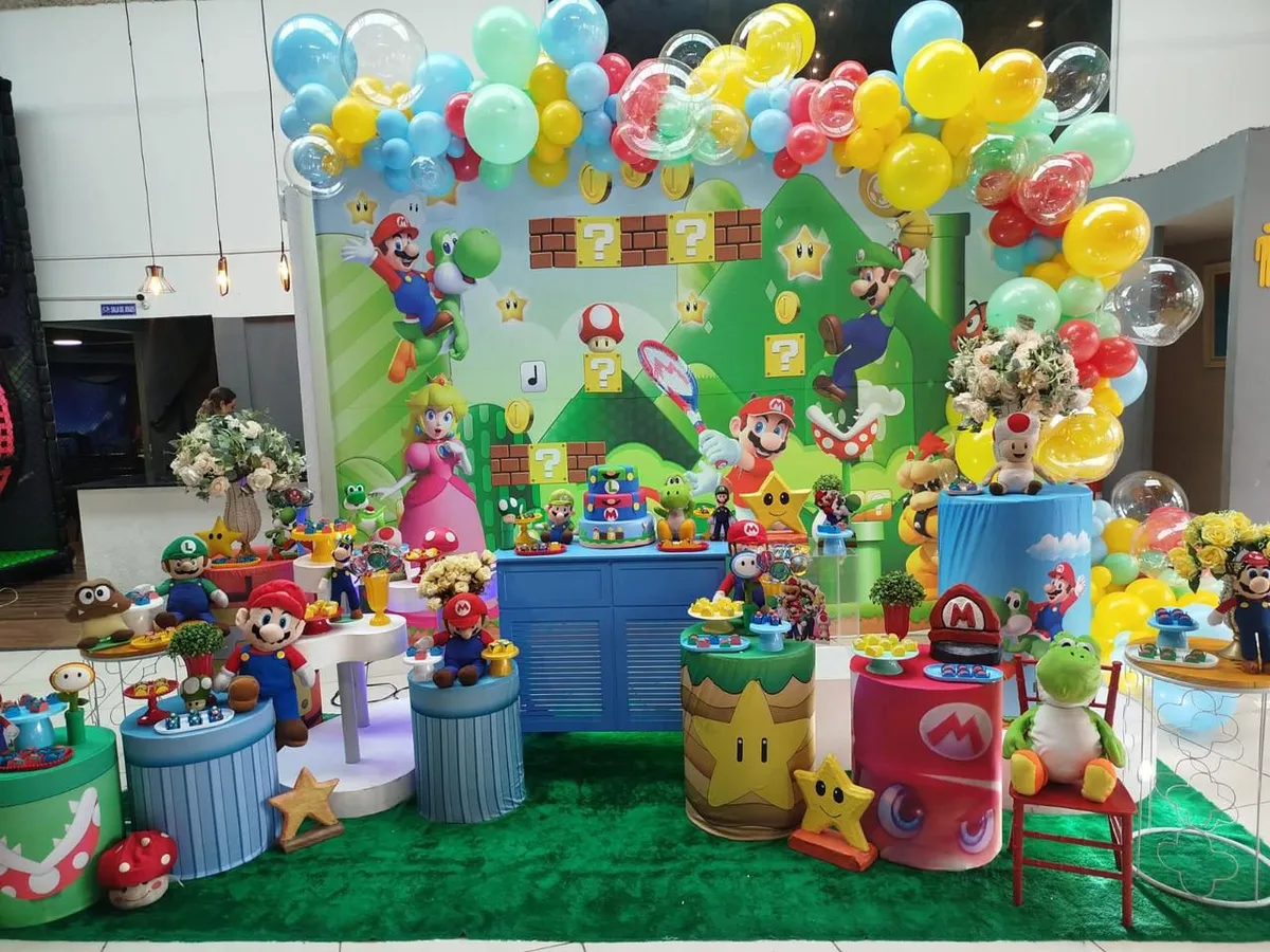 Decoração Fundo do Mar · Super Mario Bros. · Buffet Family